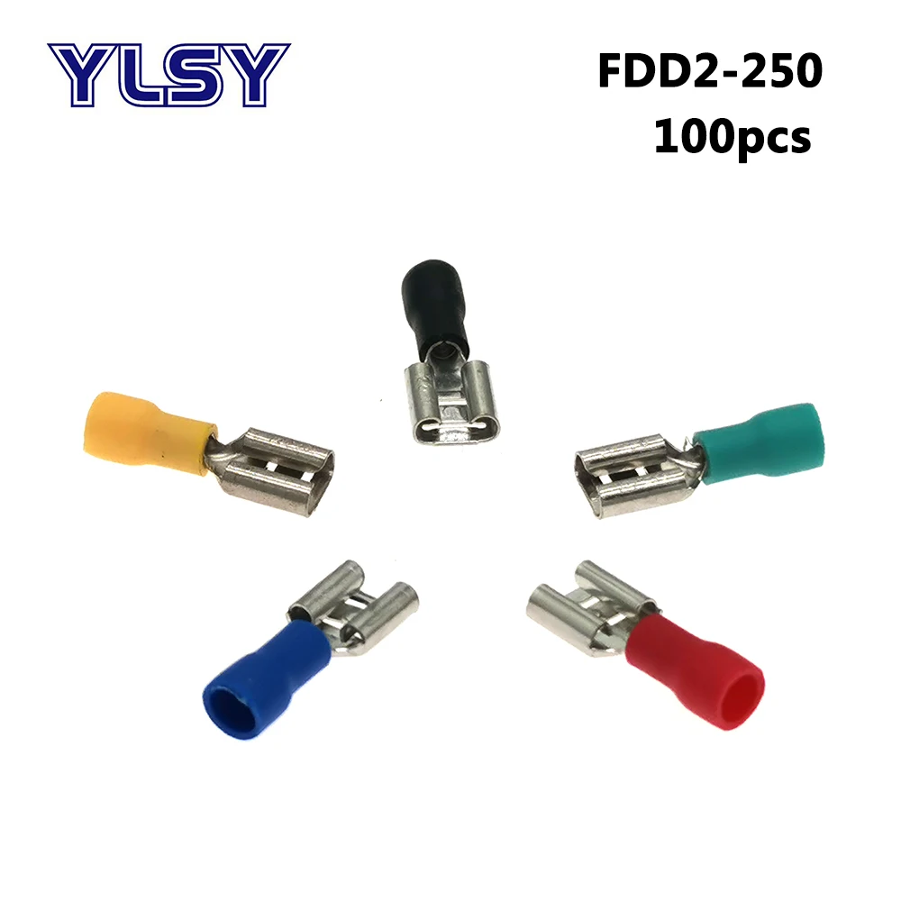 100 шт. 6 3 мм женская модель мужская FDD/FDFD/фотоэлемент разъем 16 14AWG 1 5 2 мм2|Терминалы| |
