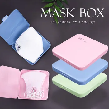 

Mask Storage Box Mask Holder Button Type Portable Dust-proof Moisture-proof Children's Student Mask Box Caja Para Mascarilla