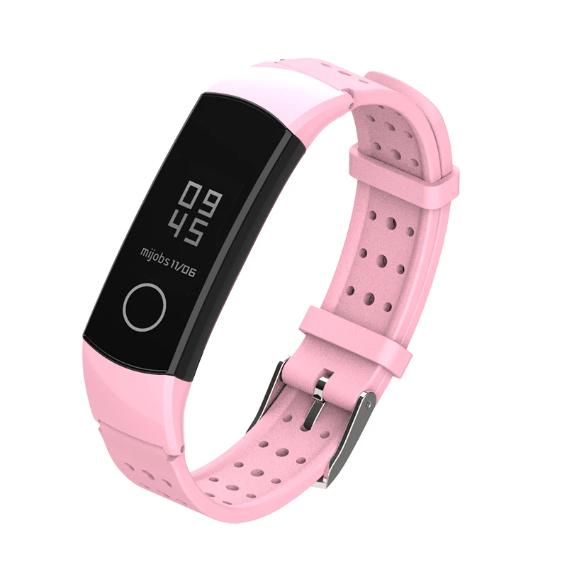 Mijobs для huawei honor 4 ремешок для honor band 4 Ремешок Браслет умные аксессуары ТПУ силиконовый ремешок браслет часы замена - Цвет: pink