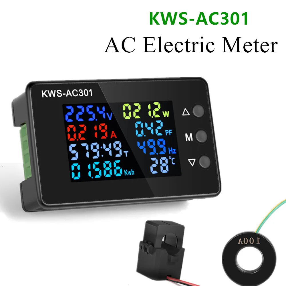 8in1KWSAC301WattmeterPowerMeterAC50300VVoltage5060HZPower