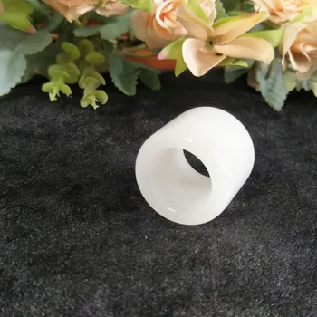 

Jade Ring Natural Xin jiang White jade Thumb Ring Jewelry Domineering Lucky Auspicious Men's Jade Fine jewelry