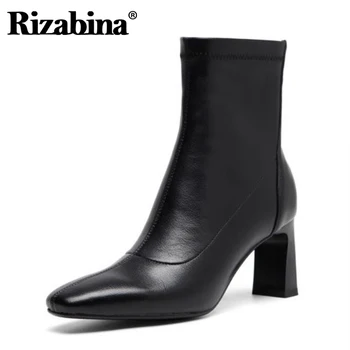 

Rizabina Woman Ankle Boots Thick Heel Fashion Classic Woman Winter Shoes Woman Party Club Sexy Shoes Footwear Size 34-39