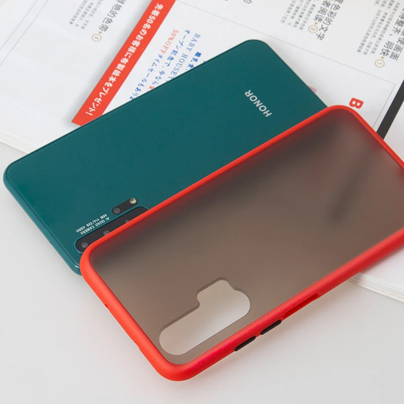 Красный Чехол для huawei Honor 20 Pro, мягкая жесткая задняя крышка, тонкий матовый чехол для телефона, чехол для huawei Honor 20s 20 Coque - Цвет: Красный
