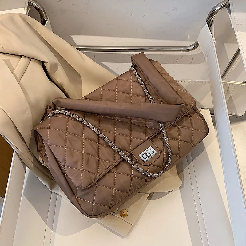 

Designer Lozenge Oxford Buttote Bags For Women Chain Crossbody Bags High capacity Totes Handbags Female Messenger bag Purse