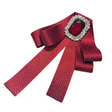 Прямая поставка и Британский Ретро горошек ленты галстук-бабочка женская рубашка воротник стразы брошь булавка Nov.20