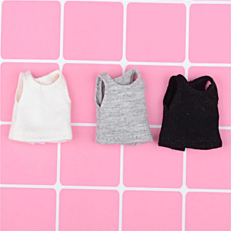 Neue, einfarbige Puppenweste und T-Shirt für OB11, OBitsu11, Molly, 1/12 BJD-Puppen, Puppenkleidung und -accessoires.