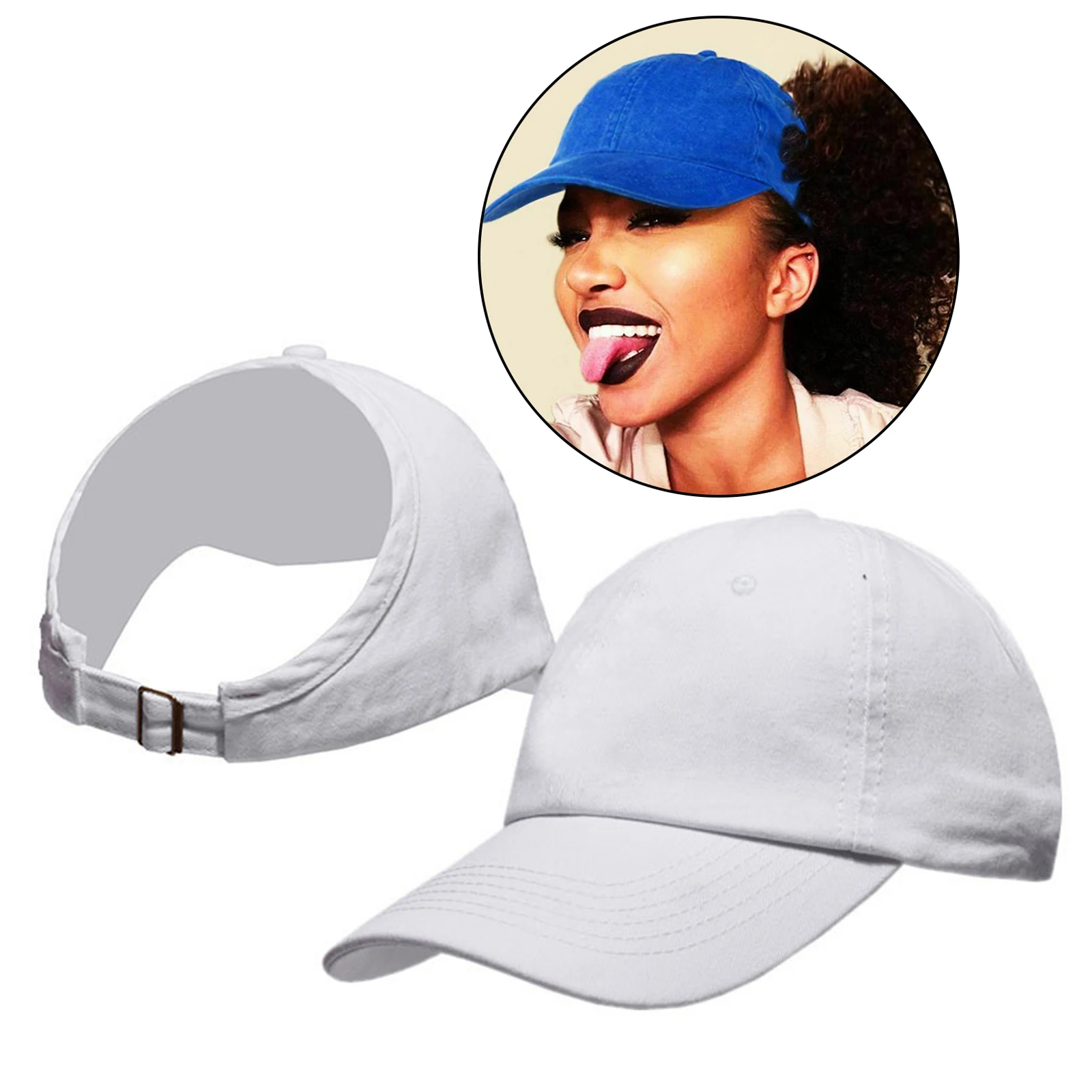 Hair Messy Bun Ponytail Baseball Hat 