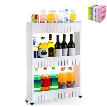 

Narrow Storage Shelf Removable Floor-standing 2/3/4 Layer Gap Shelves Kitchen Bathroom Refrigerator Storage Rack Furniture