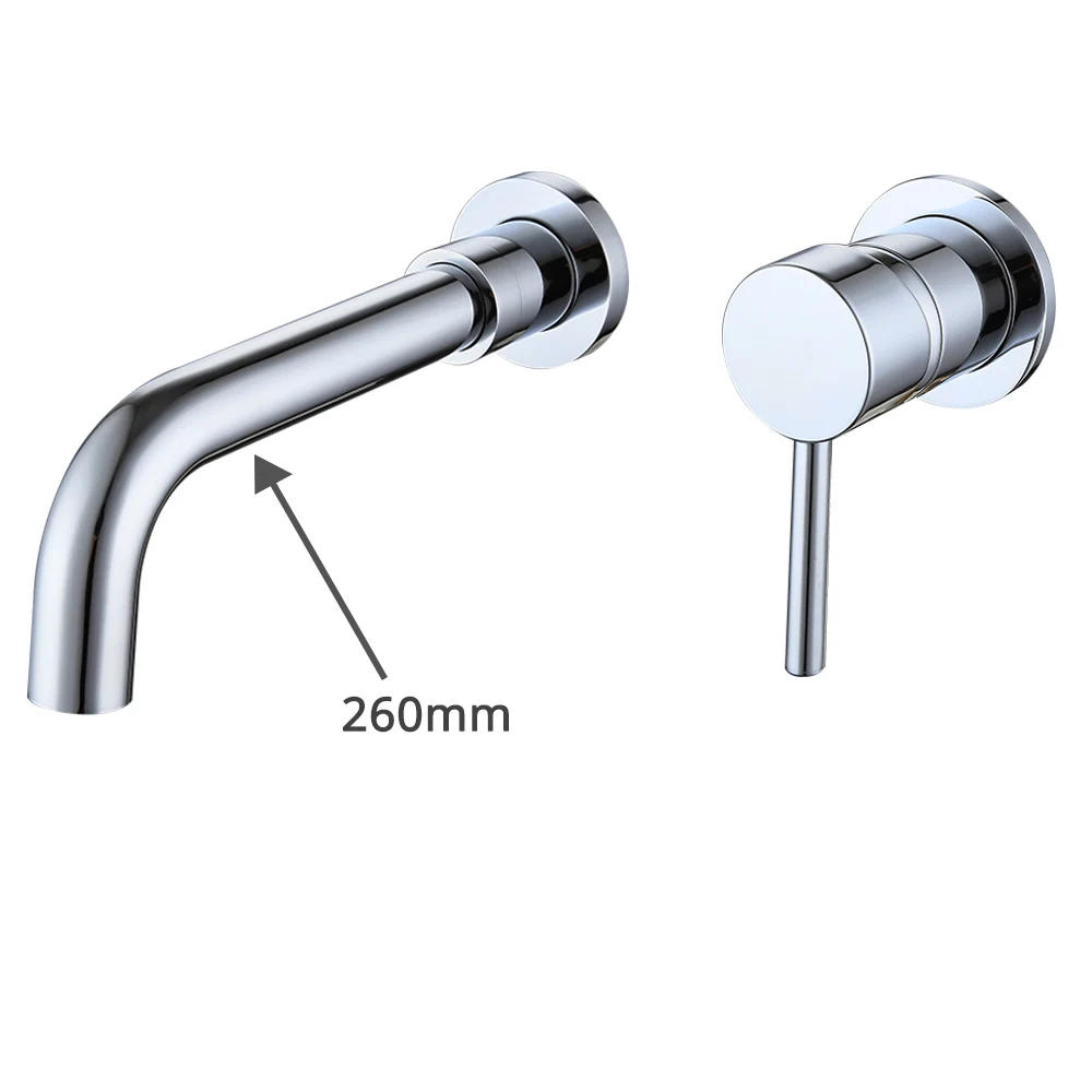 3020-06(260mm) Brass Wall Mounted Rotation Basin Faucet Single Handle Mixer Tap Hot Cold Bathroom Water Wholesale Bath Black Gold Chrome Faucet - Цвет: 3020-06(260mm)