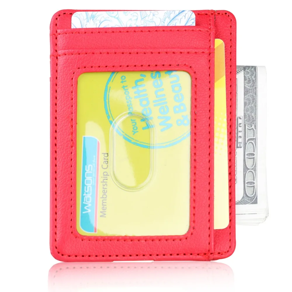 THINKTHENDO Тонкий RFID Блокировка кожаный бумажник кредитной ID держатель для карт кошелек деньги чехол для мужчин женщин Мода 2018 г. сумка 11,5x8x0,5 см