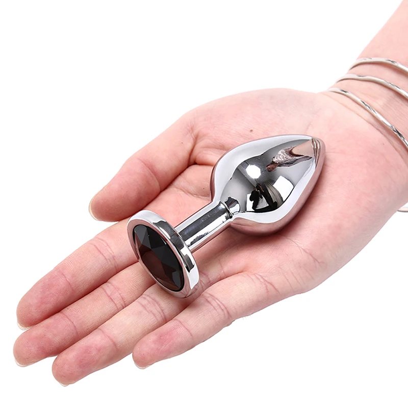 1pcs Crystal Anal Safe Plug Stainless Steel Medical Anal Beads Anus Tube Waterproof Adult Products Plug For Women