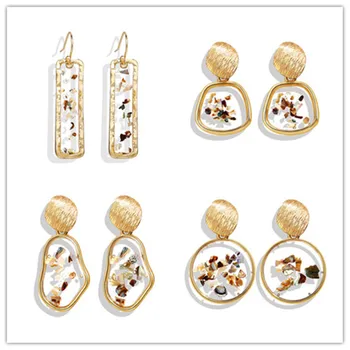 

Vintage Earrings for women 2019 Geometric Shell Earrings For Women Girls BOHO Resin Drop Earrings Brincos Fashion Jewelry
