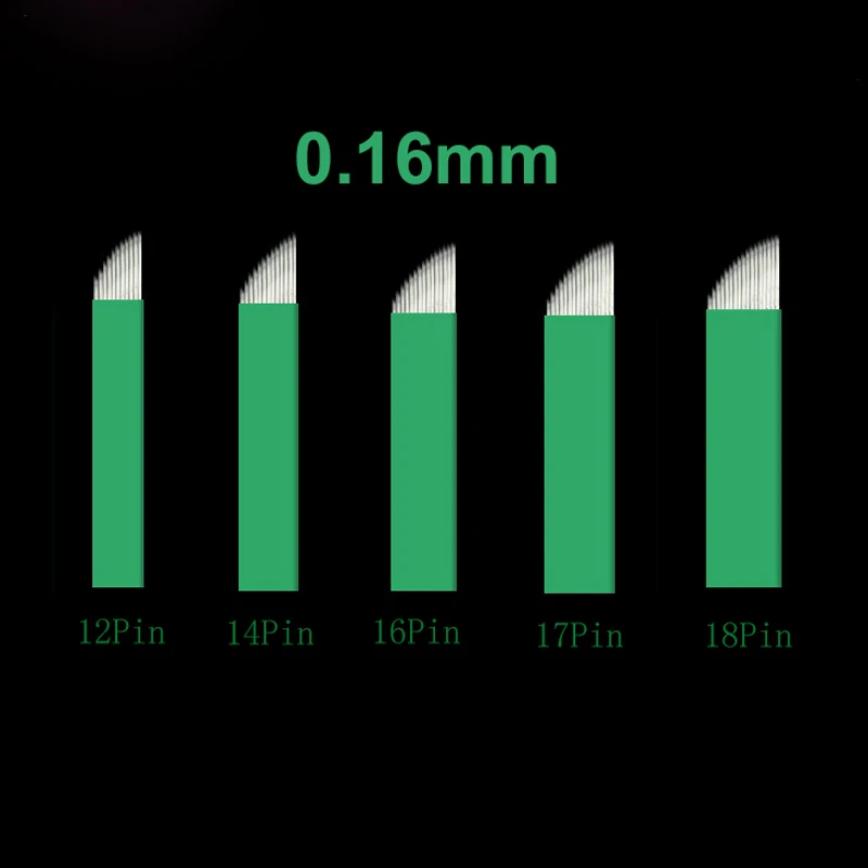 Игла для микроблейдинга Green Nano LAMINA MICRO 12 FLEX shape CHANFRADA для микроблейдинг tebori Permannet ручная Татуировка бровей