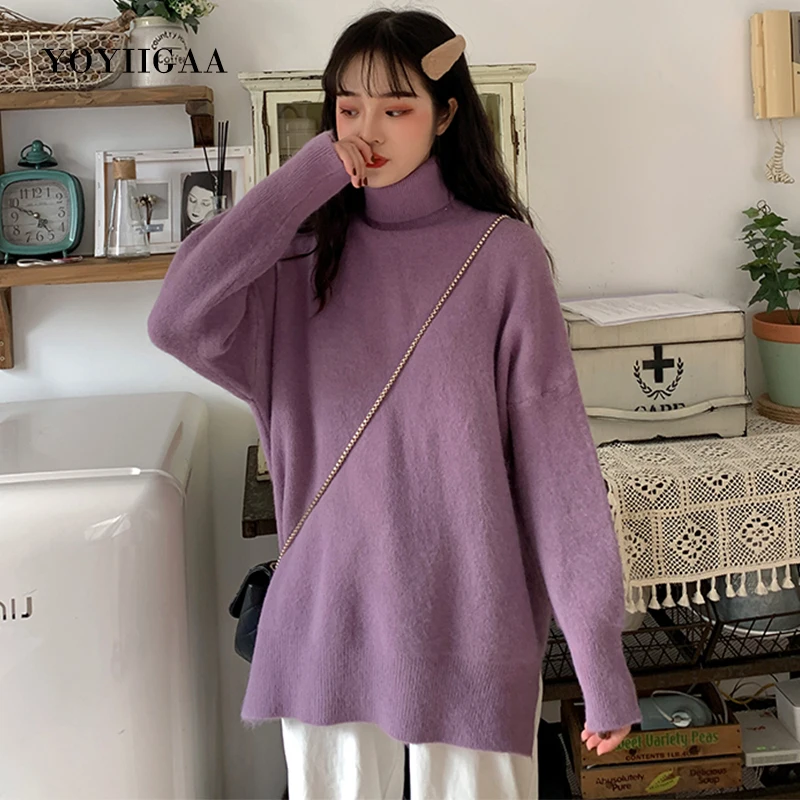Turtleneck Women Sweaters Autumn Winter Women's Sweater Ladies Long Sleeve Knitted Pullovers Tops Casual Loose Female Sweaters Turtleneck Women Sweaters Autumn Winter Women's Sweater Ladies Long Sleeve Knitted Pullovers Tops Casual Loose Female Sweaters