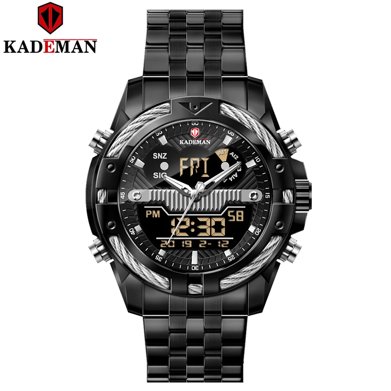 

Kademan 2020 New Mens Watches Top Brand Luxury Stainless Steel Waterproof Quartz Watch Men Sports Watch Relogio Masculino K9076