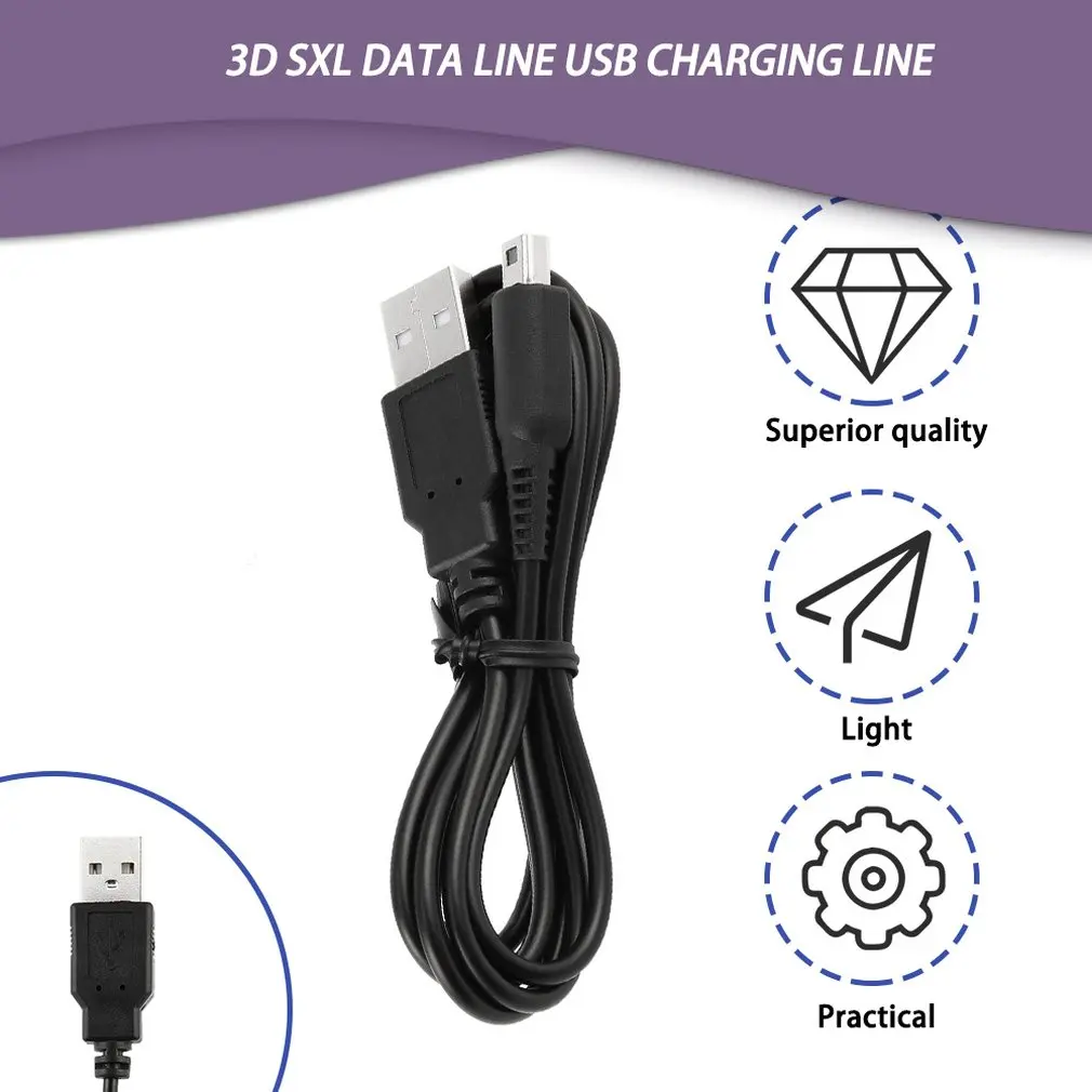 USB зарядный адаптер питания кабеля зарядное устройство Быстрая зарядка кабель микро-usb для 2DS XL Ds Прямая