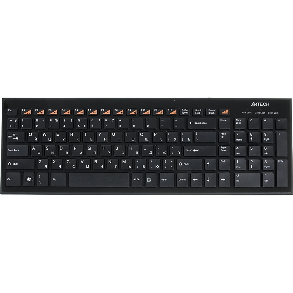 Клавиатура A4 KX-100 черный USB slim Multimedia