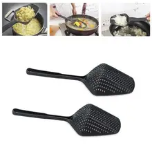 Portable 1Pcs Kitchen Nylon Soup Spoon Ladle Anti-scald Skimmer Strainer Fry Food Mesh Handy Filter Colanders Home Kitchen Tools