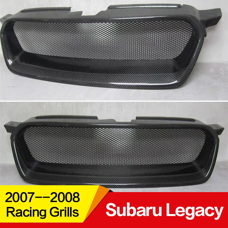 Использование для Subaru Legacy Racing Grills 2007 08 год углеродное волокно Refitt Передняя Центральная гоночная решетка крышка аксессуары