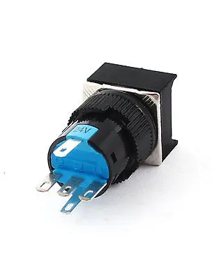 DC 24V красный свет SPDT самоблокирующийся квадратный кнопочный переключатель w обжимные разъемы