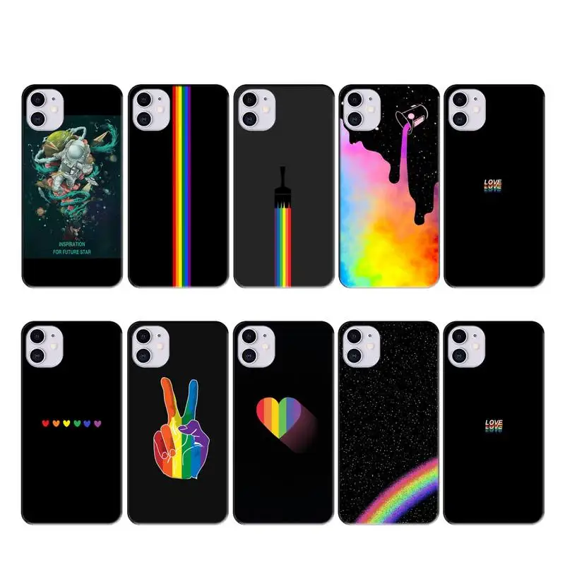 

FFboost rainbow color case coque fundas for iphone 11 PRO MAX X XS XR 4S 5S 6S 7 8 PLUS SE 2020 cases cover