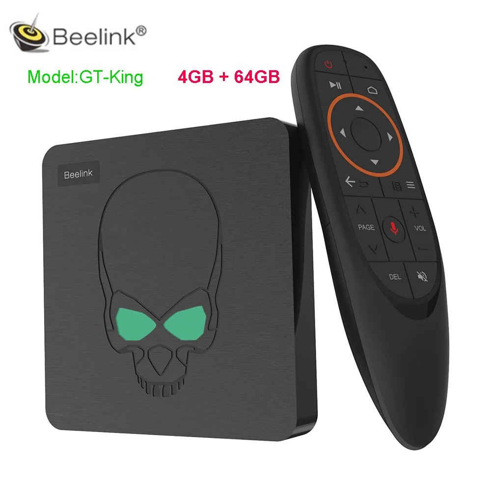 

Beelink GT-King Android 9.0 TV Box Amlogic S922X Voice Remote Control 4GB DDR4 64GB 1000Mbps 4K HD 2.4G/5.8G WiFi Set Top Box