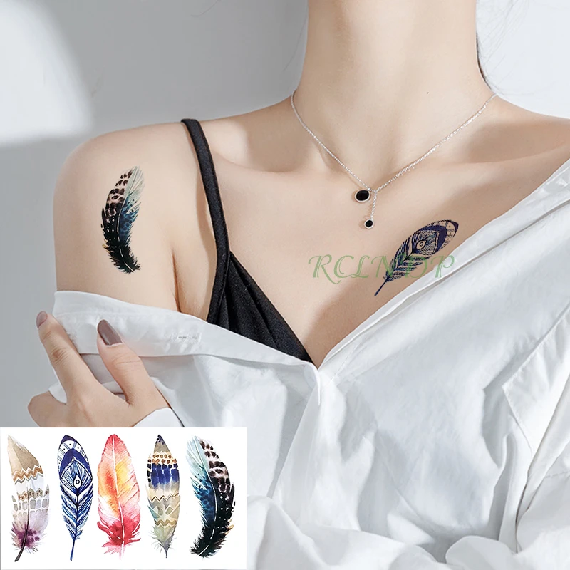 Переводная вода поддельные татуировки стикер акварель Розовый фламинго