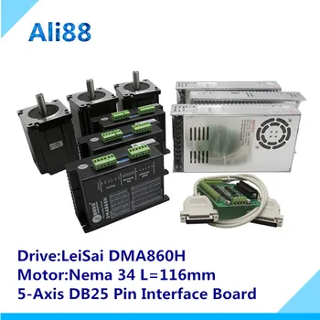 

Free shipping CNC Router Kit 3Axis : Nema34 Stepper Motor 86HS4802 L116mm +servo driver DMA860H+Power supply 350W 60V