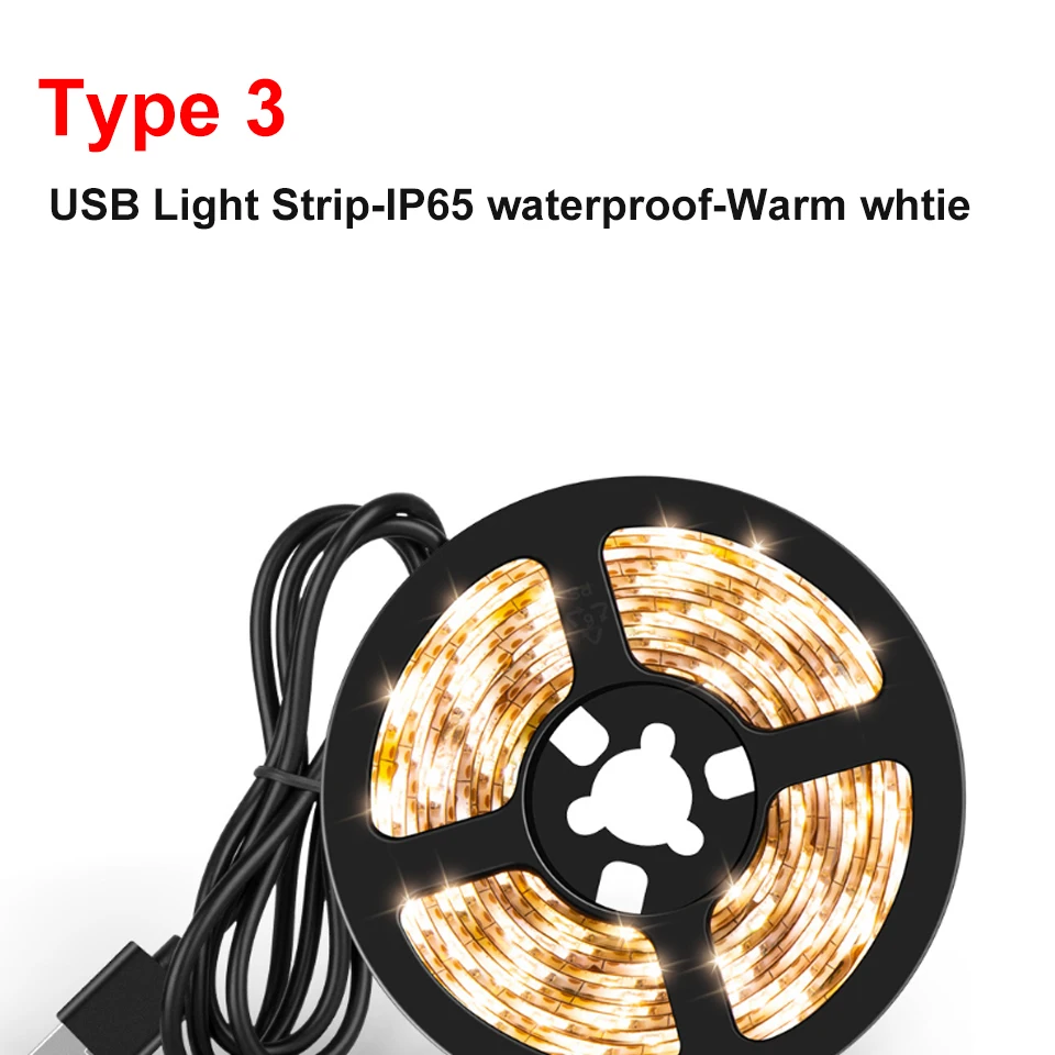 FOXGBF Motion sensor LED Night light Bed Cabinet Stairs light USB LED Strip lamp 5V For TV Backlight lighting 1M 2M 3M 4M 5M (13)