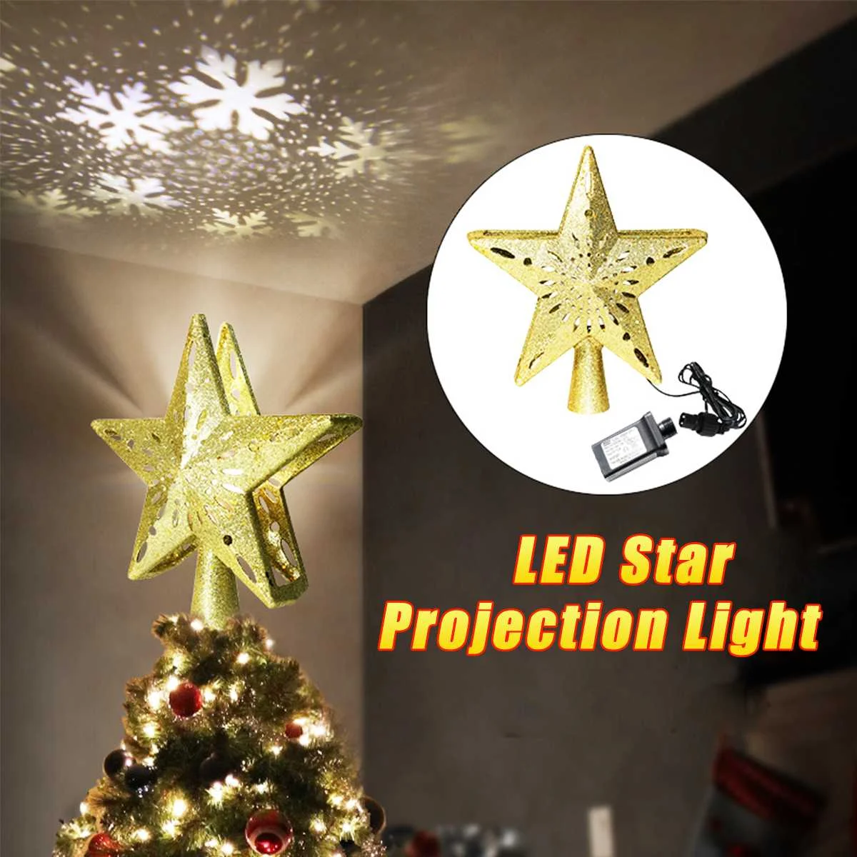 

Christmas Tree LED Stars Light Home Indoor Party Decoration Stars Snowflake Projection Lamp Holiday Light EU US UK AU Plug