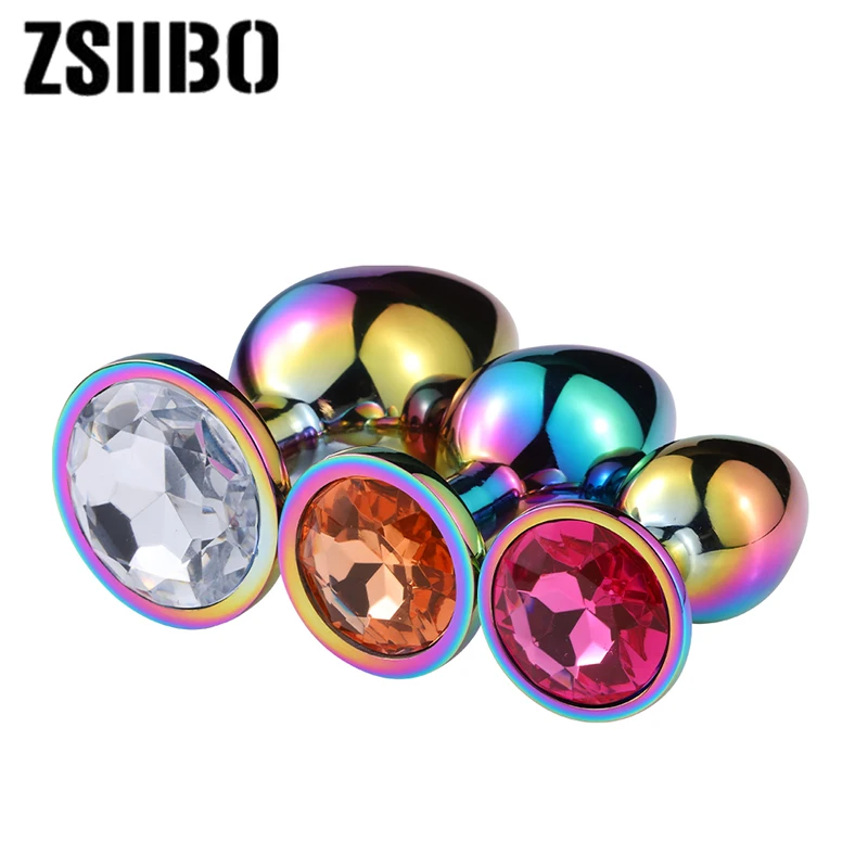 Size S M L Metal Colorful Anal plug Stimulator Sex Toys Dildo Anal Plug Bead Anus Dilator Anal Toys for Women Man