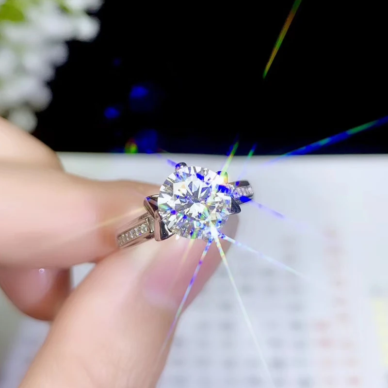 Кольцо для помолвки colife Moissanite F Color 1ct & 2ct серебряное кольцо свадьбы из серебра 925