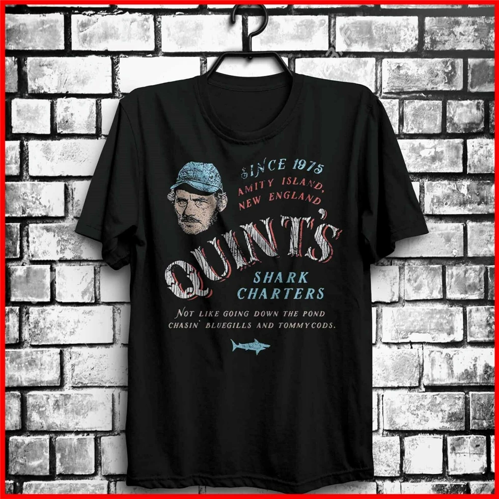 Jaws Movie Tshirt Quint'S Shark Fishing 