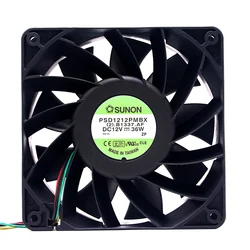 Ventilador de refrigeración PWM de alta velocidad de 6000RPM y 120mm, para Sunon PSD1212PMBX 120X120X38mm, 12V, 36W, 4 cables, para minería Axial, ventiladores de ordenador