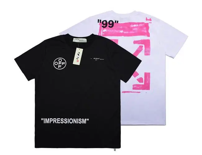 Европейская американская 19SS Off-White OW граффити стрелы пара влюбленных моделей Повседневная модная хлопковая Футболка с круглым вырезом и коротким рукавом