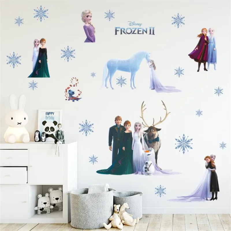 Frozen Anna Elsa Wall Stickers For Kids Room  Bedroom DIY Wall Decoration  stickers  3D Princess Anna Movie Posters