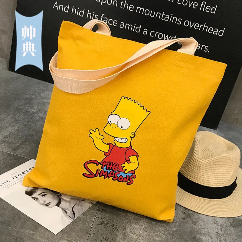 Корейский стиль мультфильм анимация Холщовая Сумка стиль напечатаны одно плечо сумка через плечо ручной большой объем экологически чистый