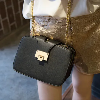 

Women Bag Chain Crossbody Shoulder Bag 2020 Spring Fashion 3 Layer Flap Handbag Clutch Ladies Metal Buckle Messenger Bag