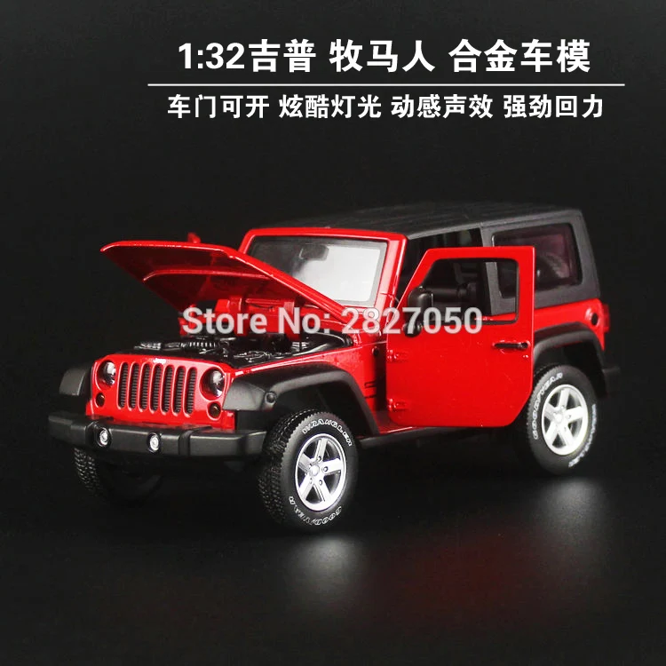

Exquisite 1:32 Jeep Wrangler Rubicon Alloy Vehicle Model Cars Toy Simulation Off-road Alloy Collection Toys Car for Children