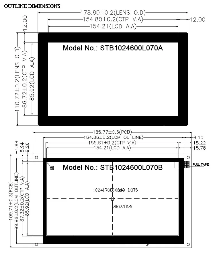 " дюймовый 1024*600 20P_LVDS TFT ЖК-модуль экран дисплея и USB емкостная сенсорная панель подходит для Android/Lunix