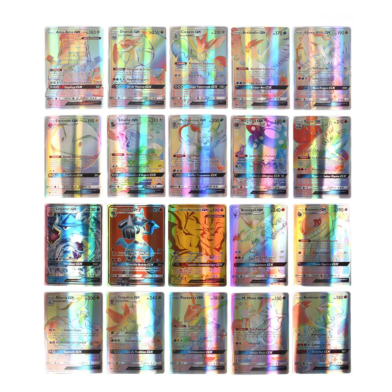 20 Pcs French Pokemon Gx Card Shining Takara Tomy Cards Game Tag Team Battle Carte Trading Giocattolo Per Bambini