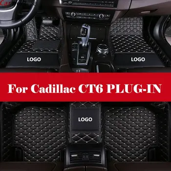 

3D All-Weather Car Foot Mat Waterproof Leather Floor Mats Liner + Embroidery LOGO For Cadillac CT6 PLUG-IN