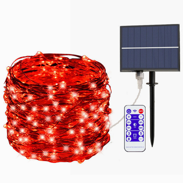 Led Light Outdoor 10m 50m Fairy Lights String with Remote Christmas Garland Solar Power Light Garden Decoration Solar Lamp