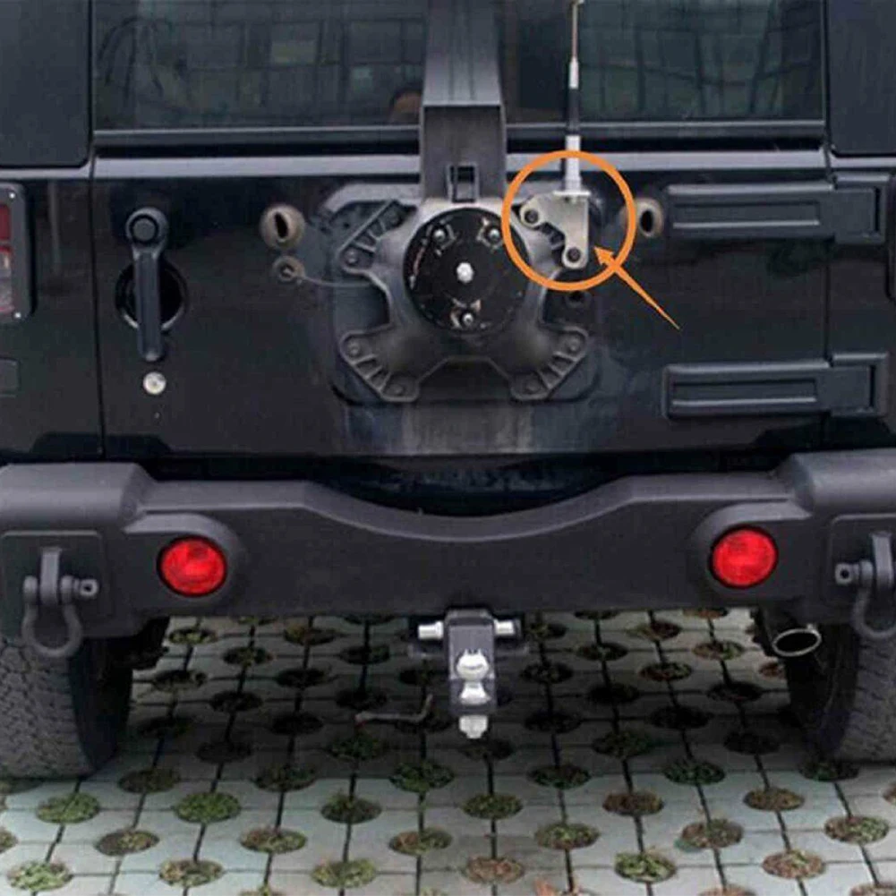 Black Styling Antenna Bracket Anti Corrosion Aluminum Alloy Holder Mount CB Car Accessories Back Door Rear Tailgate For Wrangler