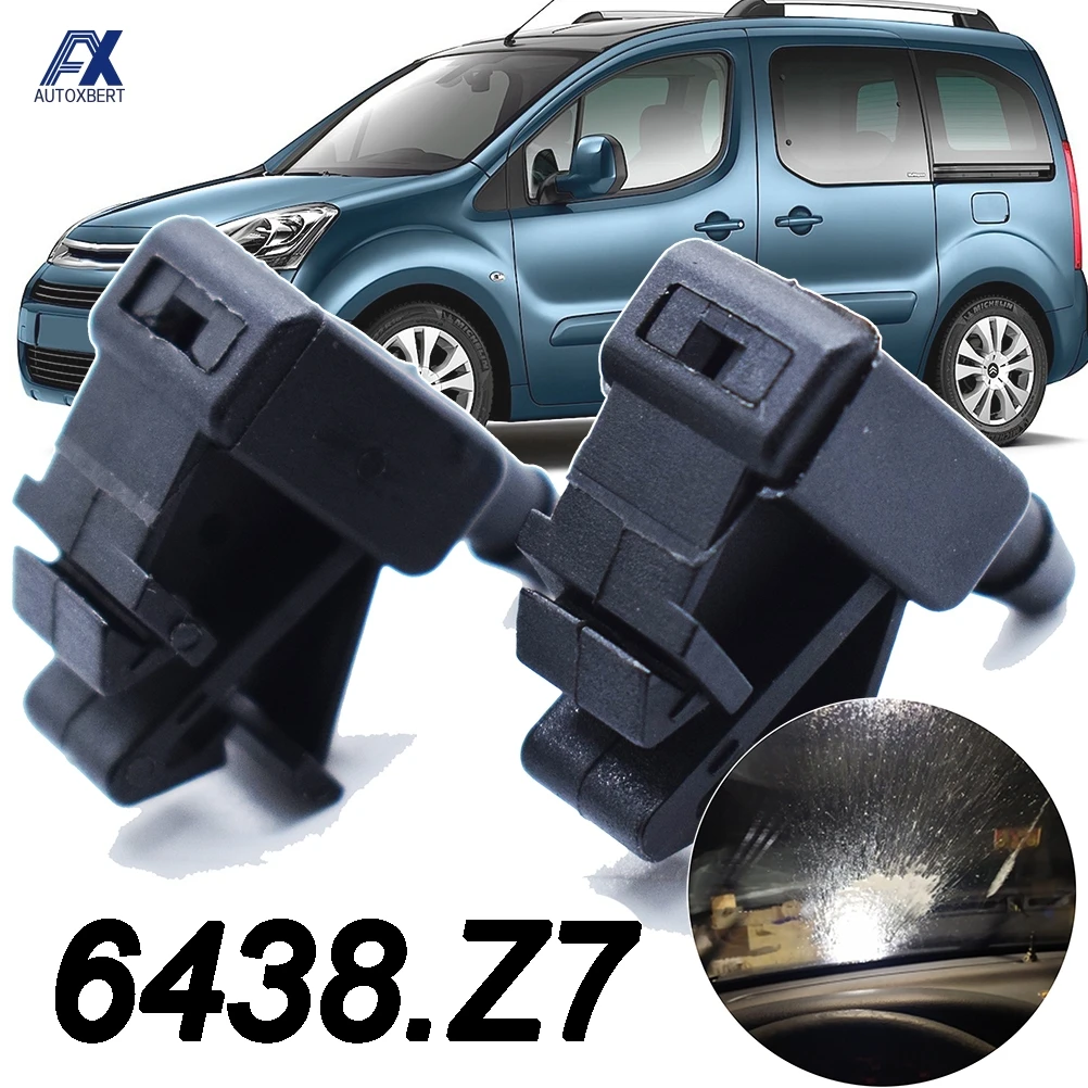 2x Front Windshield Wiper Washer Jet Nozzle Spray For Peugeot Partner