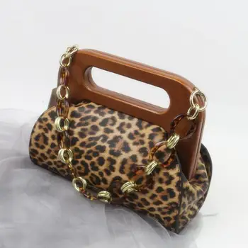 

Summer Women Acrylic Wood Clamp Bag Korean Fashion Shell Pillow Handbag Leopard Crossbody Bags Ladies Luxury Bags 2019