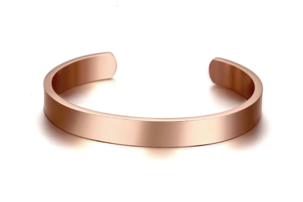 Personalized Customized Men women Rose Gold cuff bracelet 15