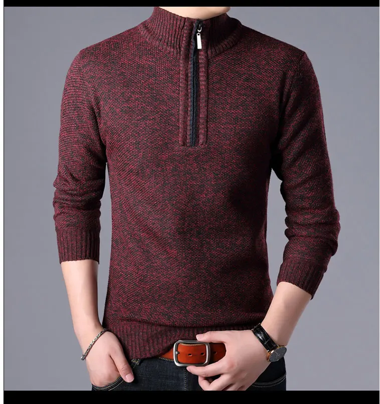 SUKIWML Pull men модные Camisolas Homem зимние мужские свитера высокого качества пуловеры мужские свитера на молнии с v-образным вырезом мужские Pull Homme