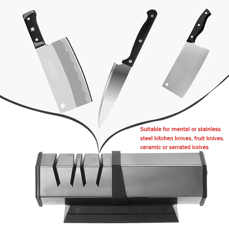 150 Вт кухонная электрическая точилка для ножей 2 моторизованная вращающаяся система заточки точильщика ножи из нержавеющей стали керамический нож