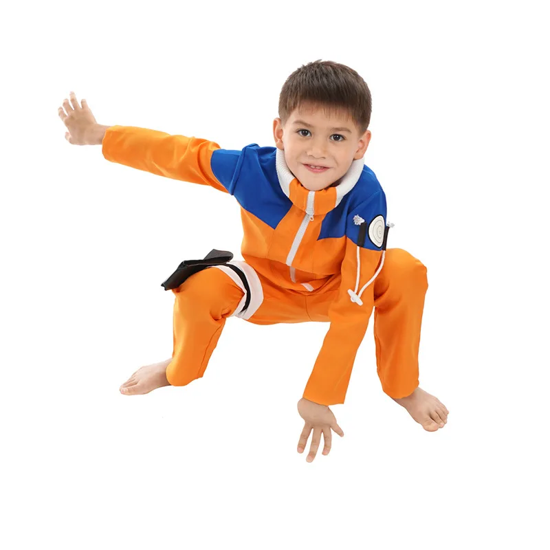 Kids Uzumaki Naruto Cosplay Costume Costumes For Boys Jacket Pants